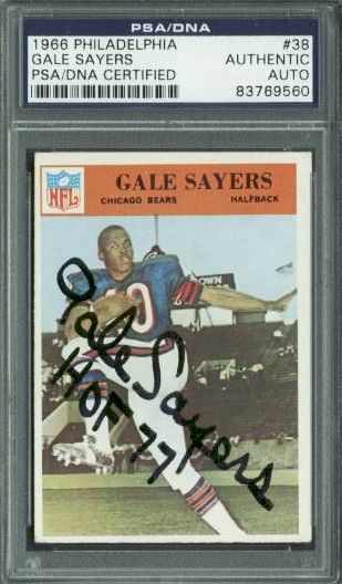 Gale Sayers Signed 1966 Philadelphia Rookie Card (PSA/DNA Encapsulated)