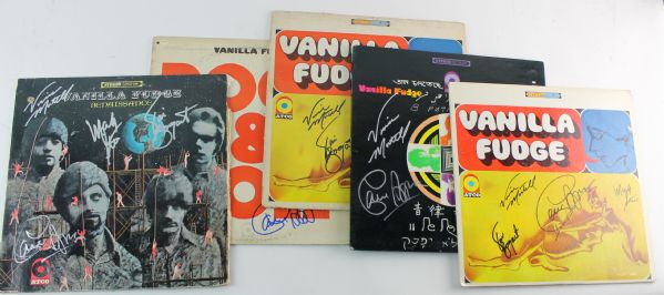 Vanilla Fudge Lot of Five (5) Band Signed Albums w/ 4 Signatures (PSA/JSA Guaranteed)