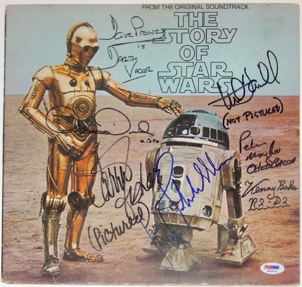 Star Wars Rare Cast Signed "The Story of Star Wars" Record Album w/Ford, Hamill, Williams, etc. (8 Sigs)(PSA/DNA)