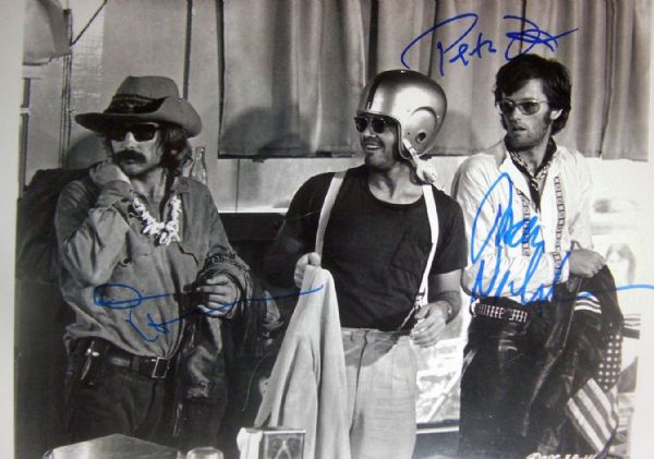 Easy Rider Rare Cast Signed 10" x 14" Photo w/Nicholson, Fonda & Hopper (PSA/DNA)