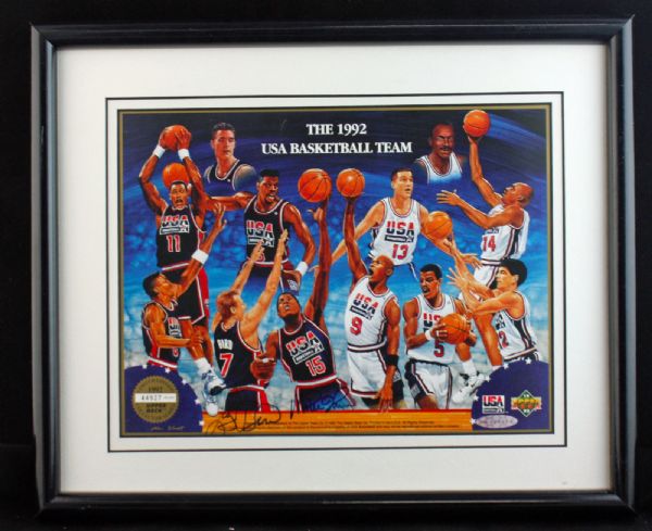 1992 Team U.S.A Dream-Team Signed 8" x 10" Display w/ Bird & Magic (UDA)