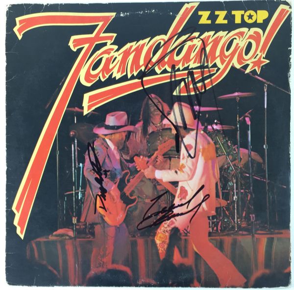 ZZ Top Group Signed "Fandango" Record Album Cover (PSA/DNA)