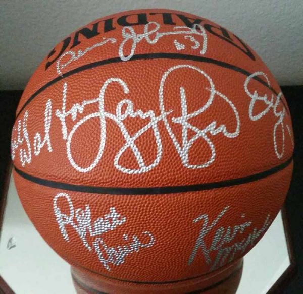 1986 Boston Celtics Exceptional Multi-Signed Official NBA Basketball (PSA/DNA)