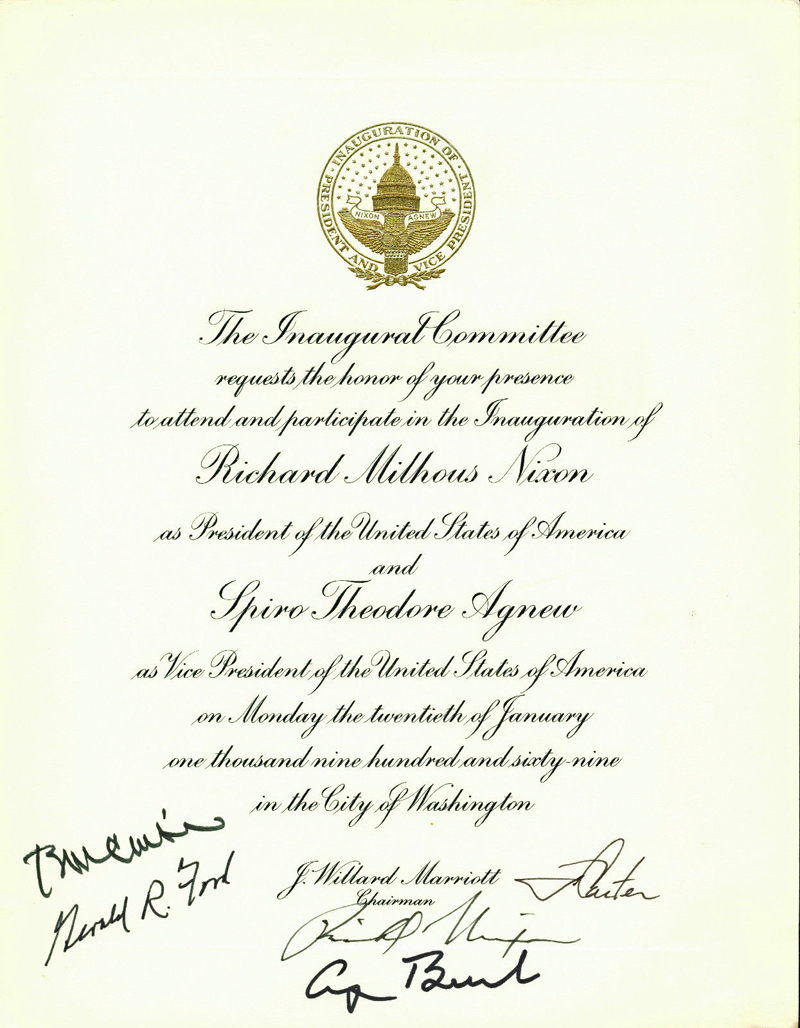 Lot Detail - Five Presidents ULTRA-RARE Signed Richard Nixon ...