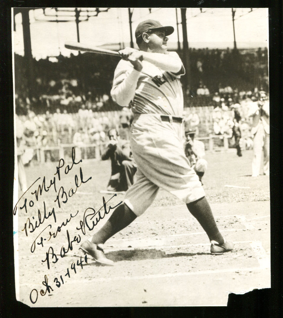 Lot Detail - Babe Ruth Superbly Signed 6" X 8" Black & White New York ...