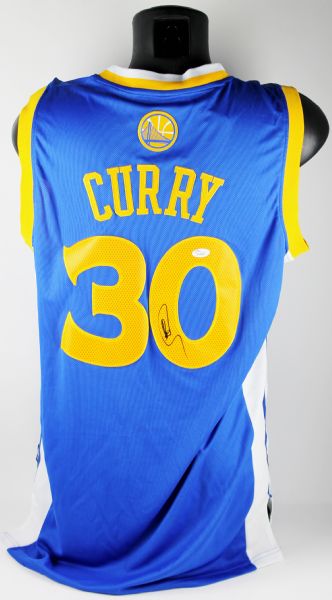 2015 NBA Champion & MVP Steph Curry Signed Warriors Jersey (JSA)