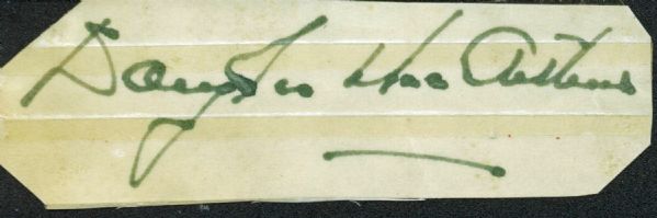 Douglas MacArthur Signed 1" x 3" Album Page (PSA/JSA Guaranteed)