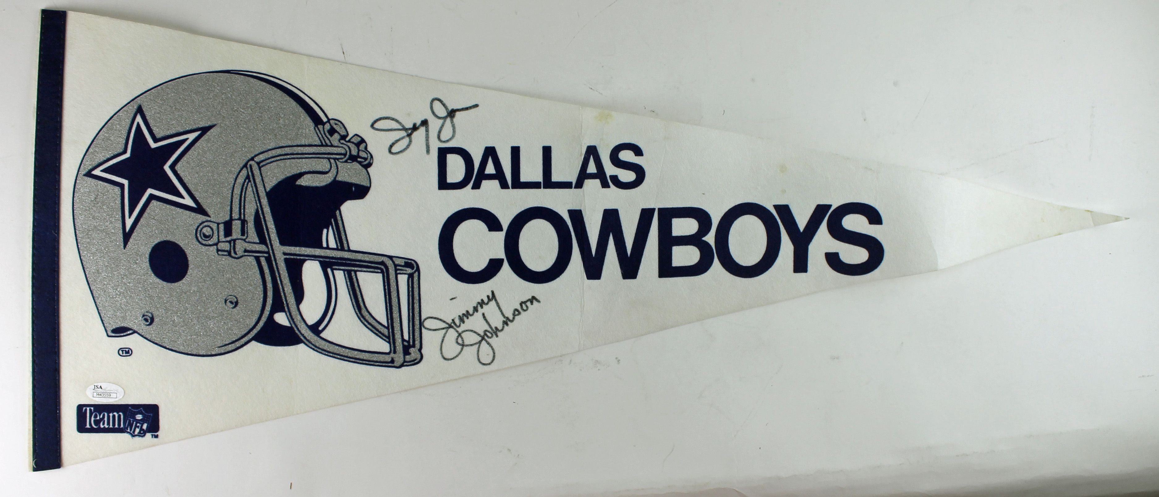 Lot Detail - Jerry Jones & Jimmy Johnson Rare Dual Signed Dallas Cowboys  Pennant (JSA)