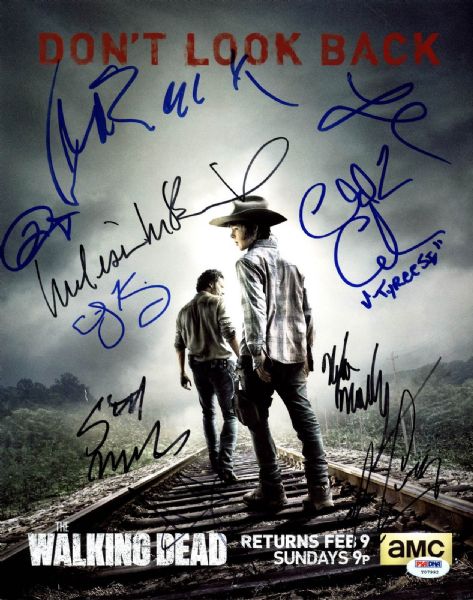 The Walking Dead Cast Signed 11" x 14" Color Photo with 10 Signatures (PSA/DNA)