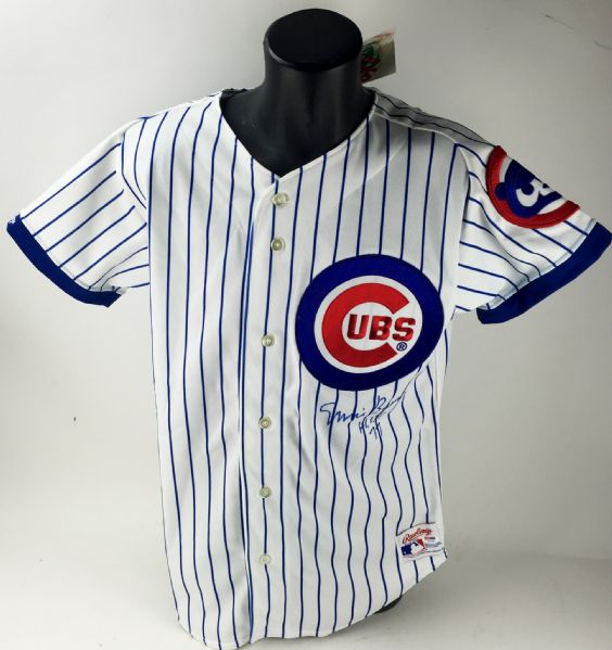 Lot Detail - Ernie Banks Signed Chicago Cubs Jersey w/ 