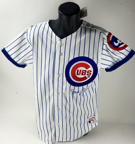 Ernie Banks Signed Chicago Cubs Jersey w/ "HOF 77" Inscription! (PSA/DNA)