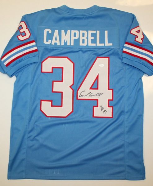 Earl Campbell Signed Houston Oilers Jersey w/ "HOF 91" Inscription (JSA)