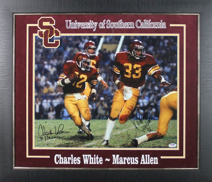 Lot Detail - Marcus Allen & Charles White Signed 16x20 USC Photo (JSA)