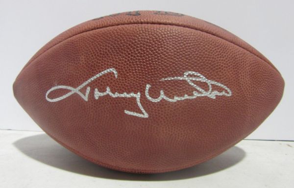 Johnny Unitas Superbly Signed Official NFL Leather Football (JSA)