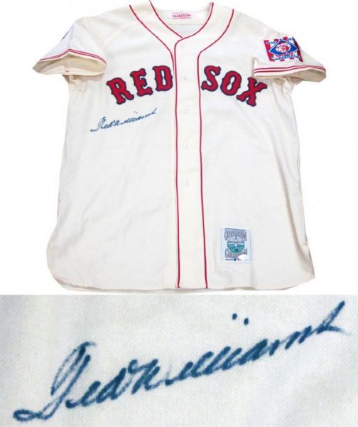 Ted Williams Signed Cooperstown Collection Red Sox Jersey (JSA)
