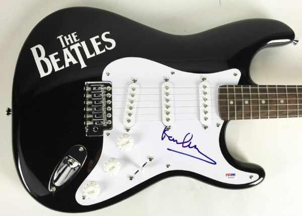The Beatles: Paul McCartney Rare Signed Fender Squier Stratocaster Guitar with Custom Beatles Decal! (PSA/DNA)