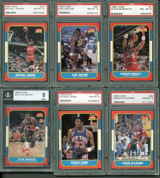 1986 Fleer Basketball Complete Set w/ Key High Grades! (PSA)