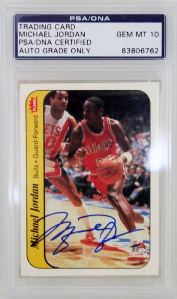 Michael Jordan RARE Signed 1986-87 Fleer Rookie Sticker Card - UDA & PSA/DNA Graded GEM MINT 10!