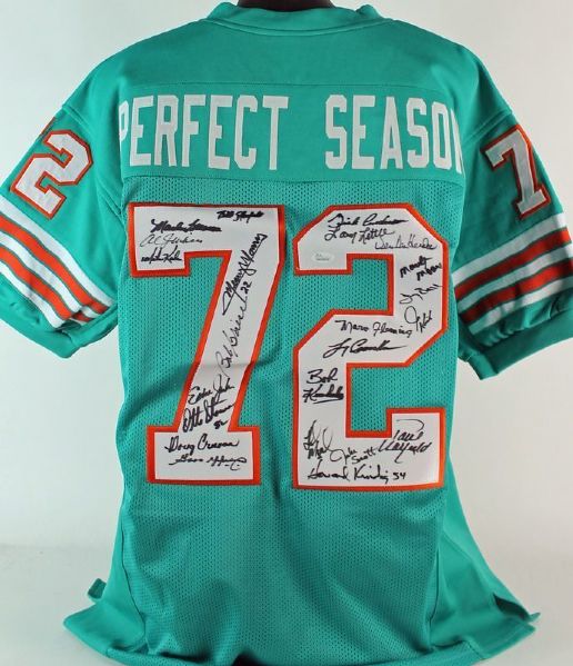 1972 Dolphins Team-Signed Perfect Season Jersey (JSA)