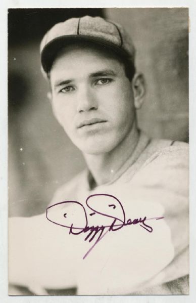 Dizzy Dean Near-Mint Signed 3" x 5" Postcard (PSA/JSA Guaranteed)