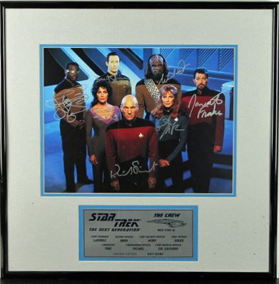 Star Trek The Next Generation Crew Signed 11" x 14" Color Photo (PSA/DNA)