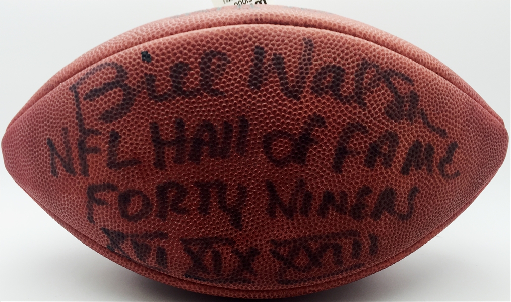 Bill Walsh ULTRA-RARE Signed & Inscribed NFL Leather Football w/ One-of-A-Kind Stats! (PSA/DNA)