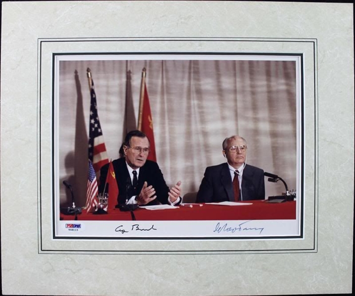 George H.W. Bush & Mikhail Gorbachev Rare Dual-Signed 8" x 10" Color Photograph (PSA/DNA)