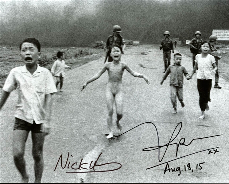 Napalm Girl: Kim Phuc & Nick Ut Signed 8" x 10.5" Vietnam War Photo (PSA/DNA)