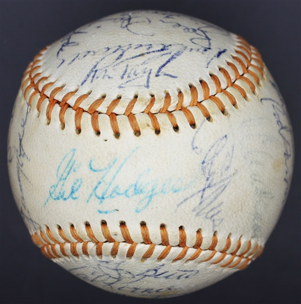 1969 NY Mets Vintage Team Signed Baseball w/24 Signatures & Gil Hodges! (JSA)