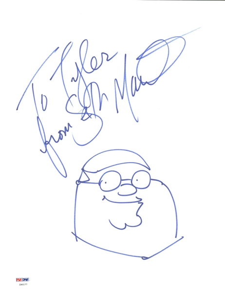 Seth MacFarlane Signed & Hand Drawn Sketch of Peter Griffin! (PSA/DNA)