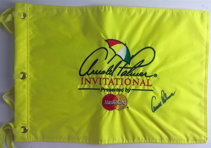 Arnold Palmer Signed Personal Embroidered Golf Flag (PSA/DNA)