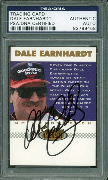 Dale Earnhardt Sr. Signed Trading Card (PSA/DNA Encapsulated)