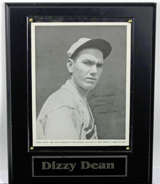 Dizzy Dean Signed Autographed 8" x 10" Framed Photo (JSA)