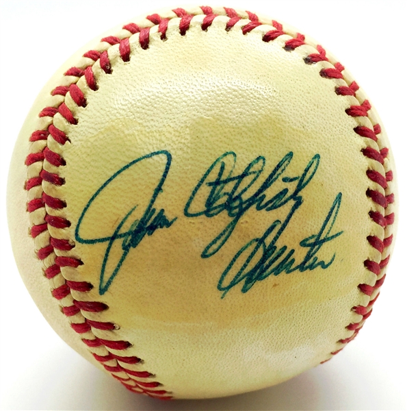 Jim Catfish Hunter Vintage Signed Playing-Era OAL Baseball (PSA/DNA)