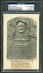 Lou Gehrig Signed 3" x 5" HOF Plaque Card Display (PSA/DNA Encapsulated)