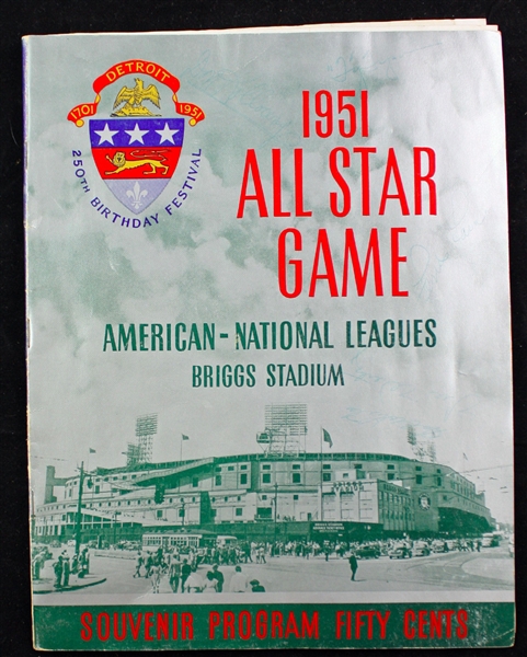 1951 MLB All-Star Multi-Signed Official Program w/ Ty Cobb! (PSA/DNA)