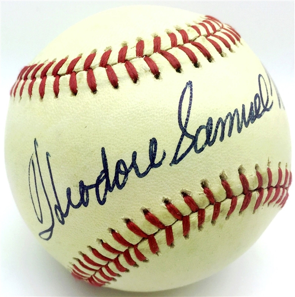 Ted Williams Signed OAL Baseball with RARE Full "Theodore Samuel Williams" Autograph (JSA)