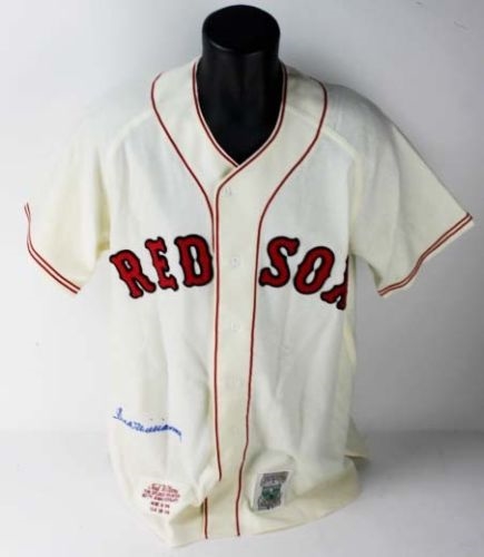 Ted Williams Signed LE .406 Boston Red Sox Mitchell & Ness Vintage Model Jersey w/ Superb Signature! (PSA/DNA)