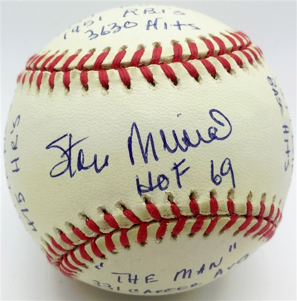 Stan Musial Signed ONL "Stat" Baseball w/ 20 Handwritten Inscriptions! (PSA/DNA & RJ)