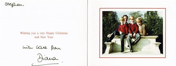 Princess Diana Handwritten & Signed 1990 Royal Christmas Card (PSA/DNA)