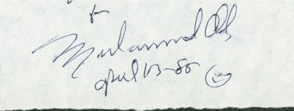 Muhammad Ali Vintage Signed 2" x 4" Album Page (PSA/JSA Guaranteed)