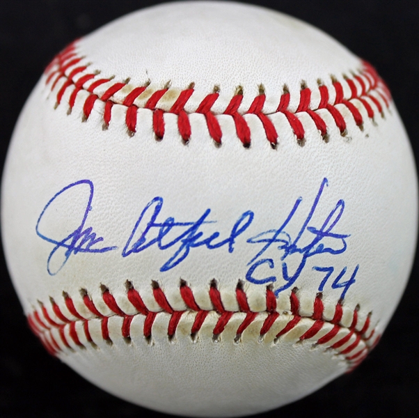 Jim "Catfish" Hunter Superb Signed & Inscribed OAL Baseball (PSA/DNA)