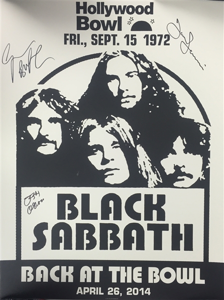 Black Sabbath Group Signed "Back at the Bowl" 24" x 18" Concert Poster (PSA/JSA Guaranteed)