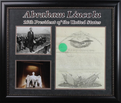 Abraham Lincoln Rare Signed 1863 Military Appointment in Custom Framed Display (PSA/DNA)