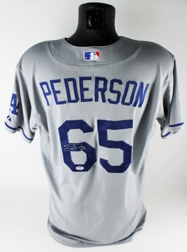 2014 Joc Pederson Game Worn & Signed LA Dodgers Road Jersey (Rookie Season)(PSA/DNA)