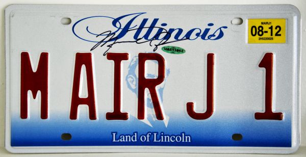 Michael Jordan Signed Custom "M AIR J 1" Illinois State License Plate (UDA)