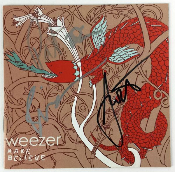Weezer Group Signed Memorabilia Lot w/"Make Believe" CD Booklet, Debut Album & Spin Magazine (3 Items)(PSA/JSA Guaranteed)
