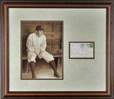 Babe Ruth Signed & Handwritten Vintage Postcard (PSA/JSA Guaranteed)