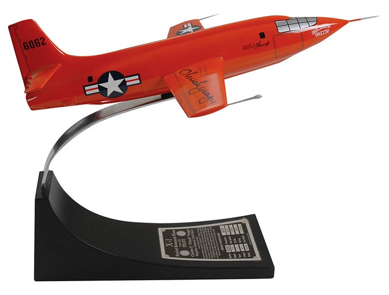 Chuck Yeager Desirable Signed 1/32 Model X-1 Aircraft (PSA/JSA Guaranteed)
