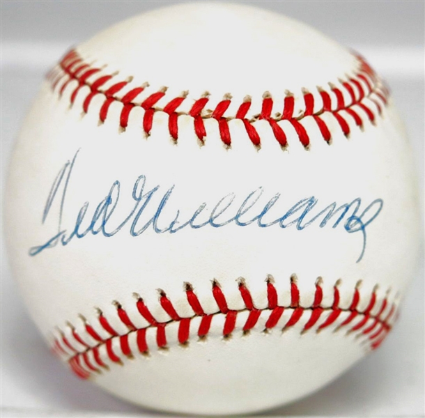 Ted Williams Near-Mint Signed OAL Baseball (PSA/JSA Guaranteed)
